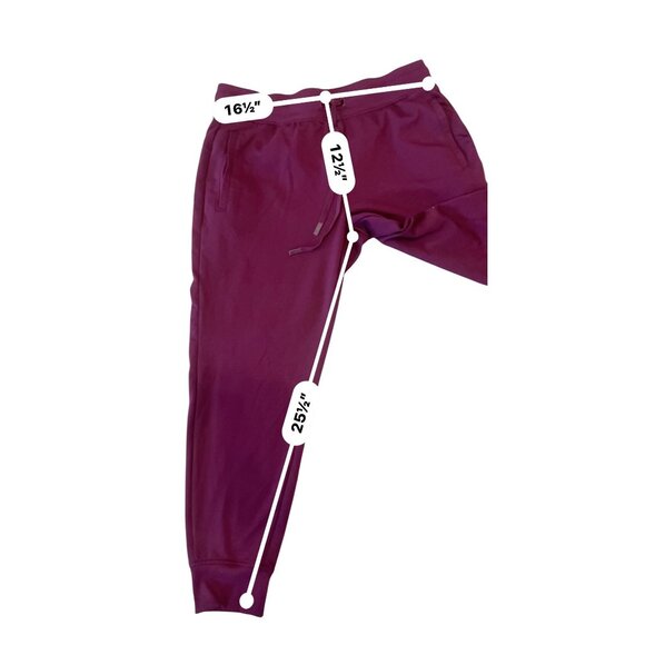 AW joggers with pockets sz Lrg 12/14 ladies drawstring wine maroon - Picture 3 of 6